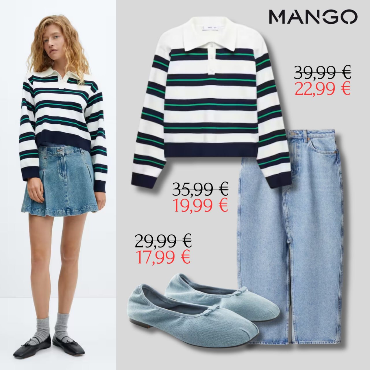 22.99 € Поло. https://<b>shop</b>.<b>mango</b>.com/es/mujer/faldas-largas/falda-vaquera-a...